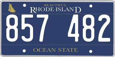 RI license plate 857482