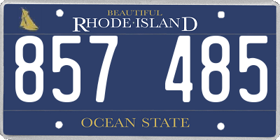 RI license plate 857485