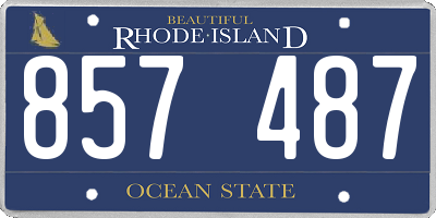 RI license plate 857487