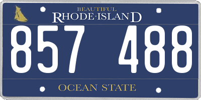 RI license plate 857488