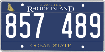 RI license plate 857489