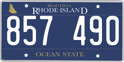 RI license plate 857490