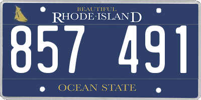 RI license plate 857491