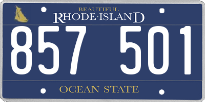 RI license plate 857501