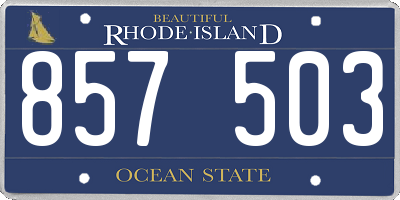 RI license plate 857503