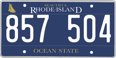 RI license plate 857504