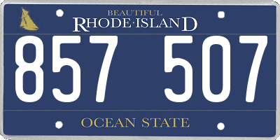 RI license plate 857507