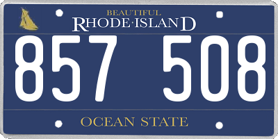 RI license plate 857508