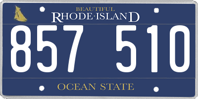RI license plate 857510