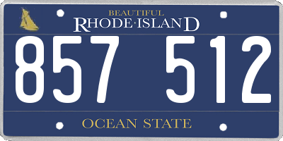 RI license plate 857512
