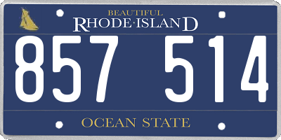 RI license plate 857514