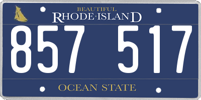 RI license plate 857517