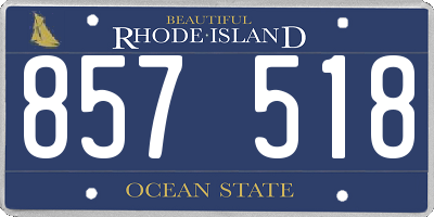 RI license plate 857518