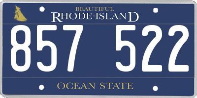 RI license plate 857522