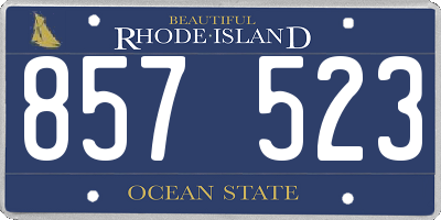 RI license plate 857523