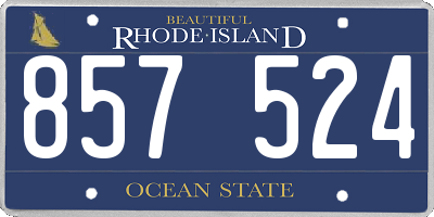 RI license plate 857524