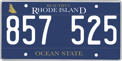 RI license plate 857525