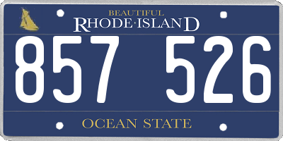 RI license plate 857526