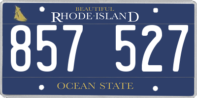 RI license plate 857527