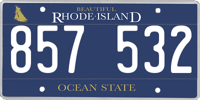RI license plate 857532