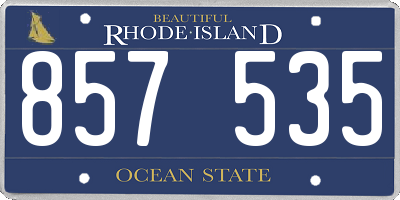 RI license plate 857535