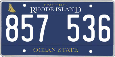 RI license plate 857536