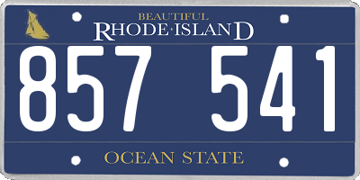 RI license plate 857541
