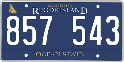 RI license plate 857543