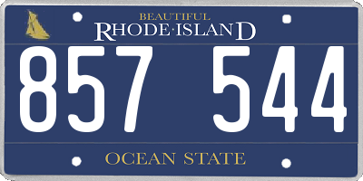 RI license plate 857544