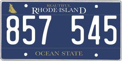 RI license plate 857545