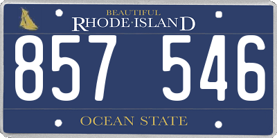 RI license plate 857546