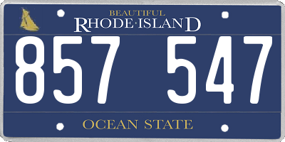 RI license plate 857547