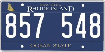 RI license plate 857548