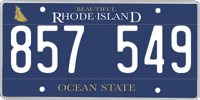 RI license plate 857549