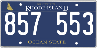 RI license plate 857553