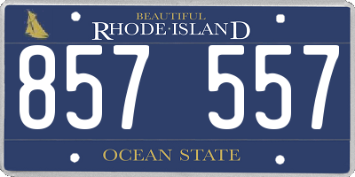 RI license plate 857557