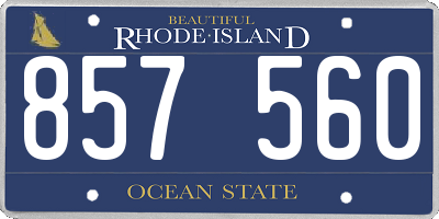 RI license plate 857560