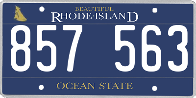 RI license plate 857563