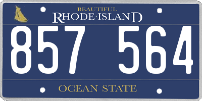 RI license plate 857564