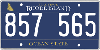 RI license plate 857565