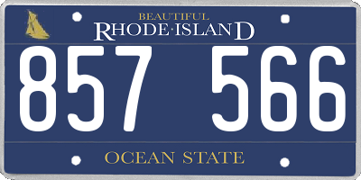 RI license plate 857566