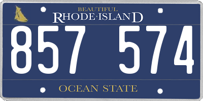 RI license plate 857574