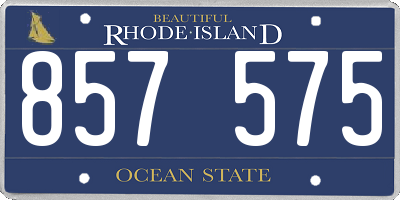 RI license plate 857575