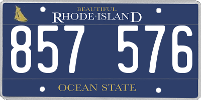 RI license plate 857576