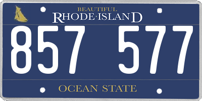 RI license plate 857577