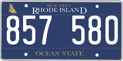 RI license plate 857580