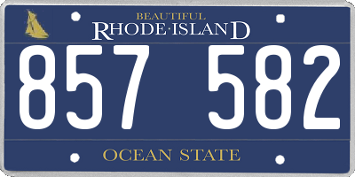RI license plate 857582