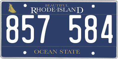 RI license plate 857584