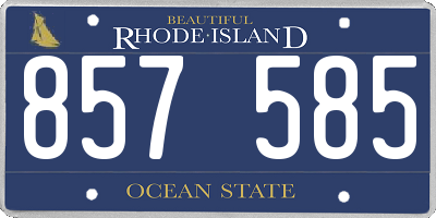 RI license plate 857585