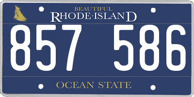 RI license plate 857586